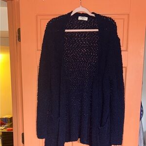 Zenana Outfitters Deep Blue Open-Front Cardigan